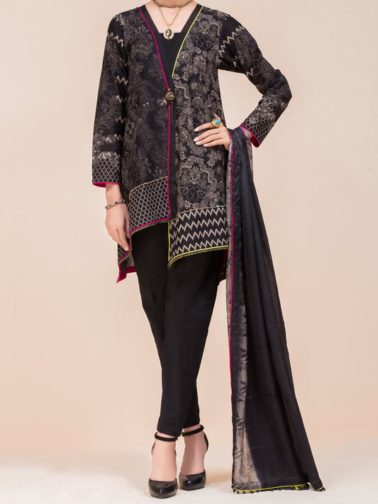 Black Lawn 3 Piece Unstitched - ALP-3PS-794