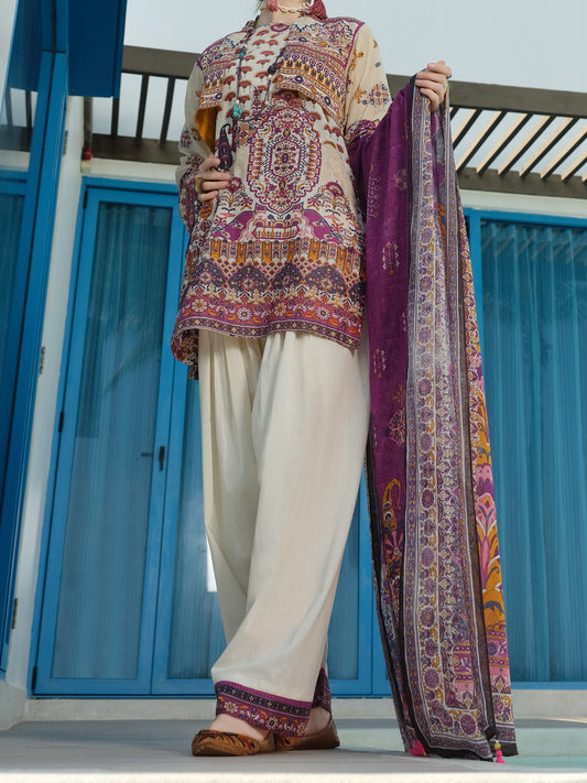 Ivory Lawn 3 Piece Unstitched - ALP-3PS-800