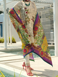 Off White Lawn 3Pc Stitched - ALP-3PS-802
