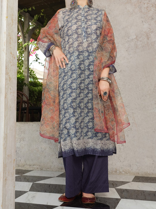 Blue 3 Piece Stitched - ALP-3PS-809