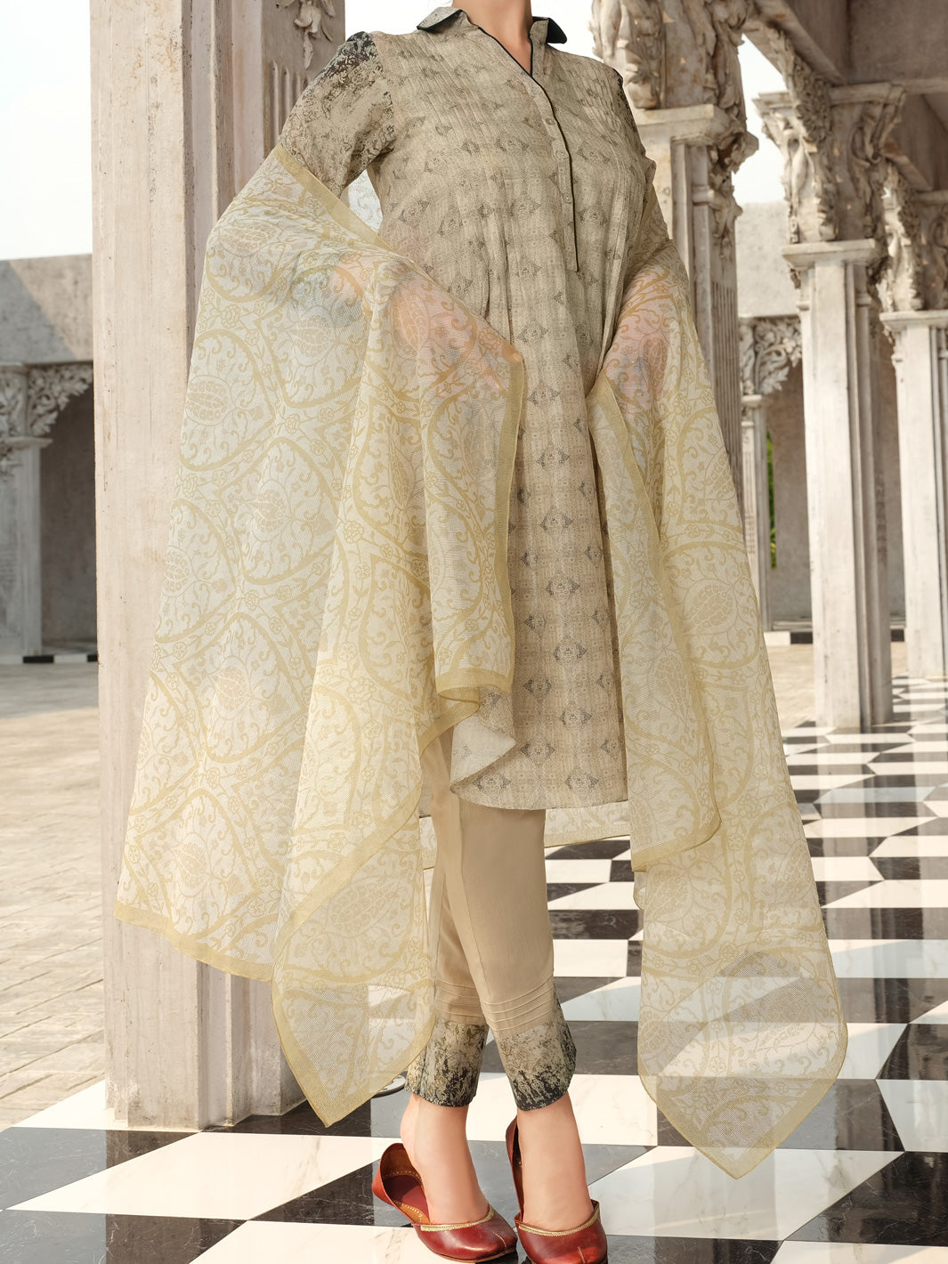 Beige 3Pc Stitched - ALP-3PS-810