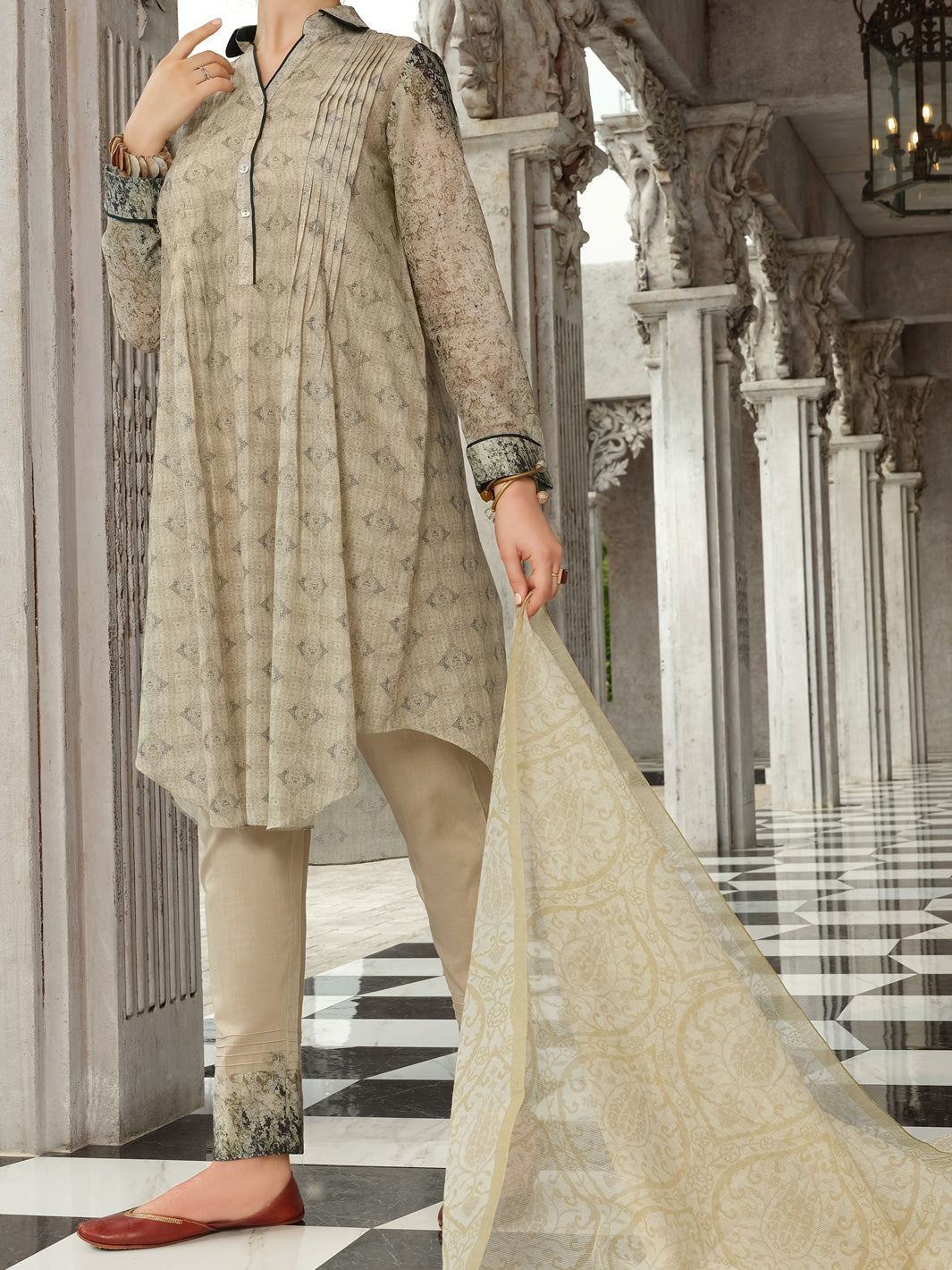 Beige 3Pc Stitched - ALP-3PS-810
