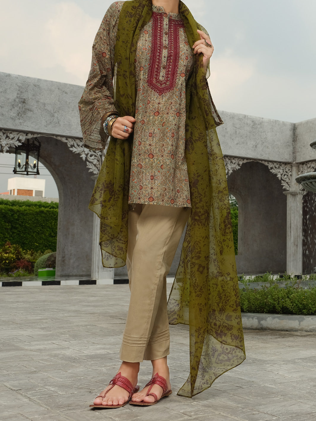 Green 3 Piece Stitched - ALP-3PS-811