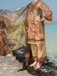 Beige Jacquard 3Pc Stitched - ALP-3PS-823