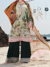 Pista Green Jacquard 3Pc Stitched - ALP-3PS-825