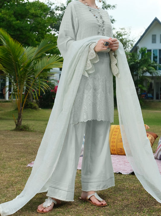 Sea Green 3 Piece Unstitched - ALP-3PS-827