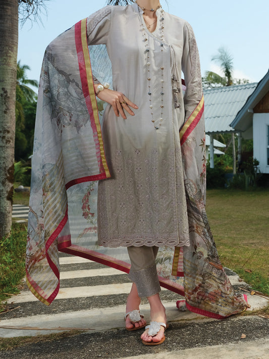 Grey 3 Piece Unstitched - ALP-3PS-831