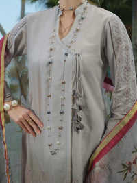 Grey Schiffli Lawn 3Pc Stitched - ALP-3PS-831