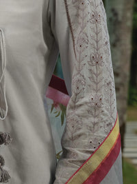 Grey Schiffli Lawn 3Pc Stitched - ALP-3PS-831