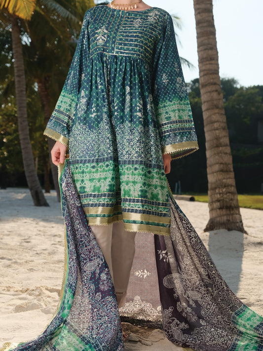 Teal Lawn 2 Piece Unstitched - ALP-2PS-861