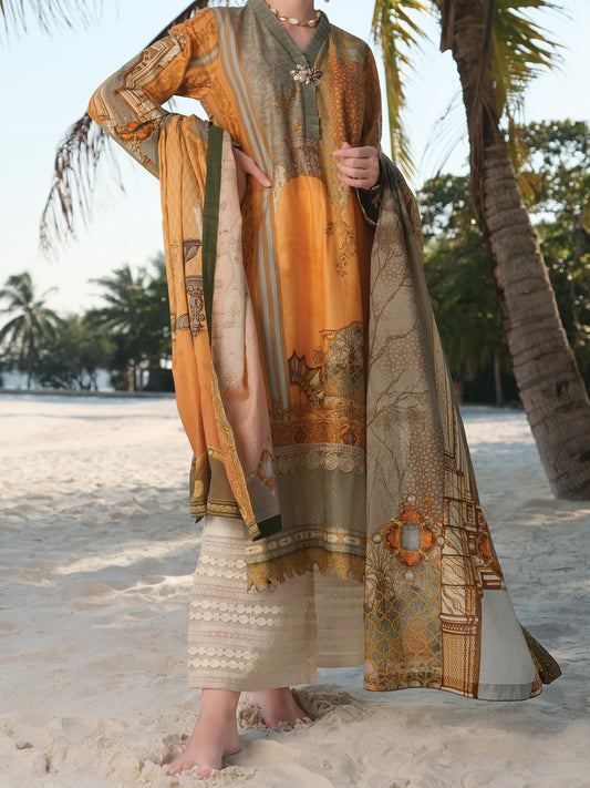 Ochre Lawn 2 Piece Unstitched - ALP-2PS-868