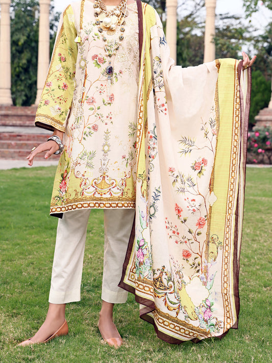 Off White Lawn 3 Piece Unstitched - ALP-3PS-924