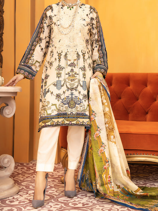Ivory Lawn 3Pc Stitched - ALP-932