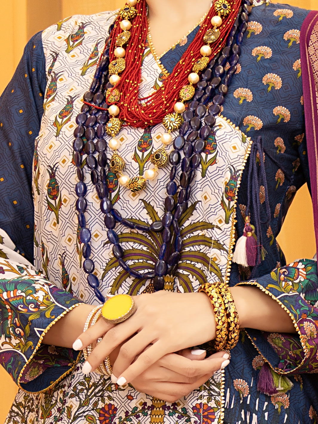 Blue Lawn 3Pc Stitched - ALP-934