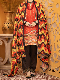 Red Lawn 3Pc Stitched - ALP-936