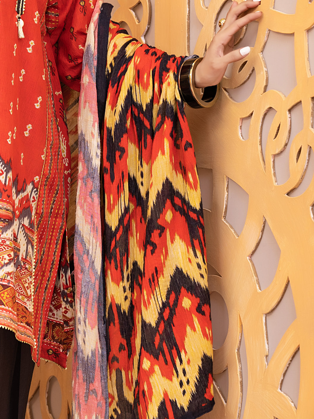 Red Lawn 3Pc Stitched - ALP-936