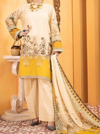 Beige Lawn 3Pc Stitched - ALP-937