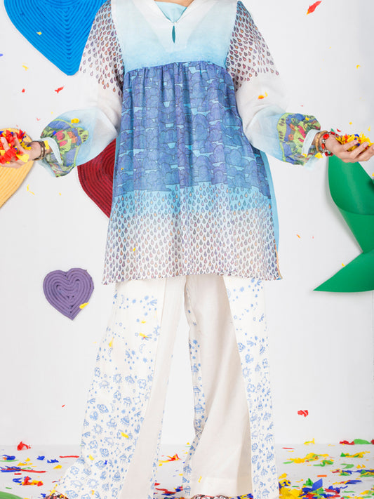 Sky Blue Net Tunic - ALP-GRK-1005