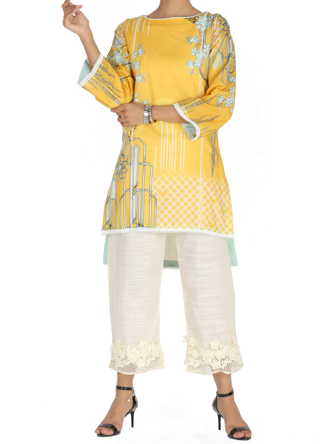 Yellow Lawn Tunic - ALP-LK-1017B