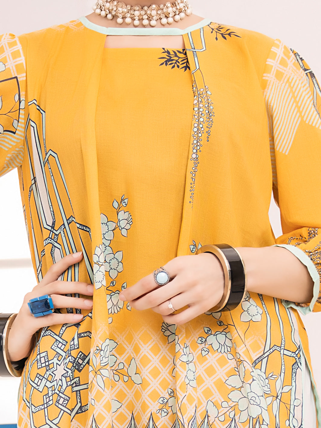 Yellow Lawn Tunic - ALP-LK-1017