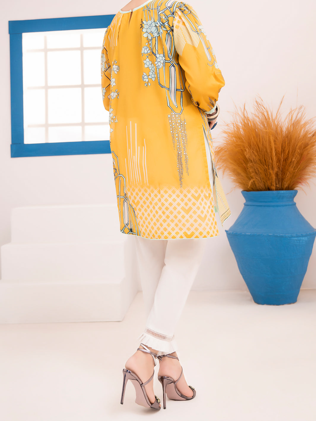 Yellow Lawn Tunic - ALP-LK-1017