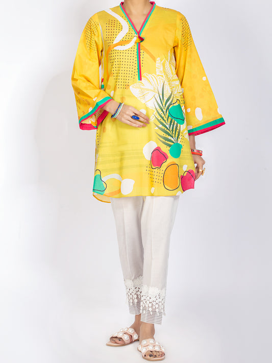 Yellow Lawn Tunic - ALP-LK-1109