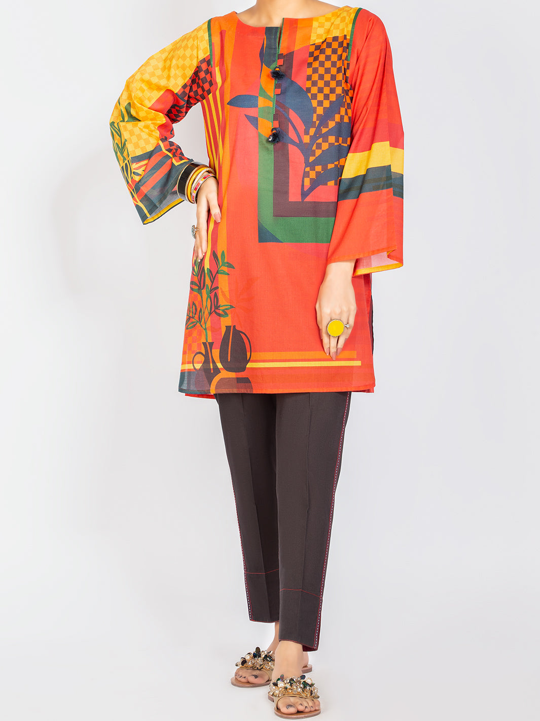 Red Lawn Tunic - ALP-LK-1111