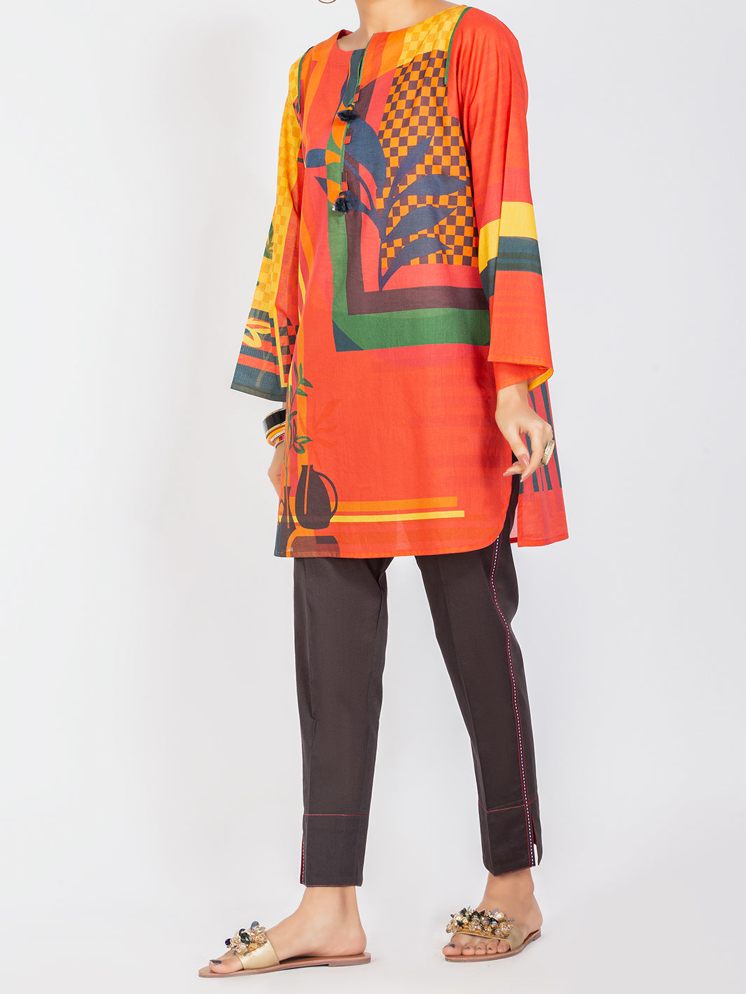 Red Lawn Tunic - ALP-LK-1111