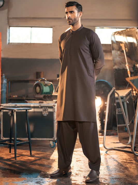 Deep Purple Blended Kurta Shalwar - AL-KS-2683