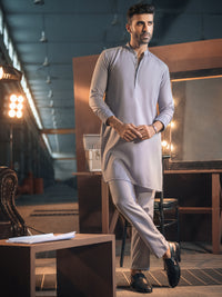 Light Purple Blended Kurta Trouser - AL-KT-2693