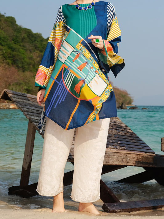 Emerald Green Lawn Tunic - ALP-LK-674