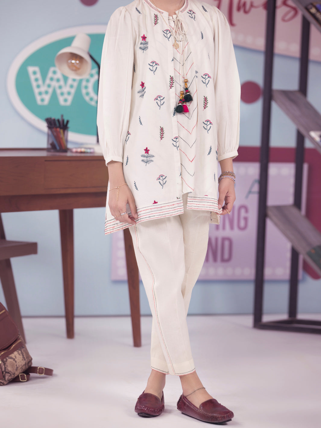 Off White Twill 2 Piece Stitched - ALT-2PS-LKS-1003