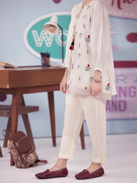 Off White Twill 2 Piece Stitched - ALT-2PS-LKS-1003