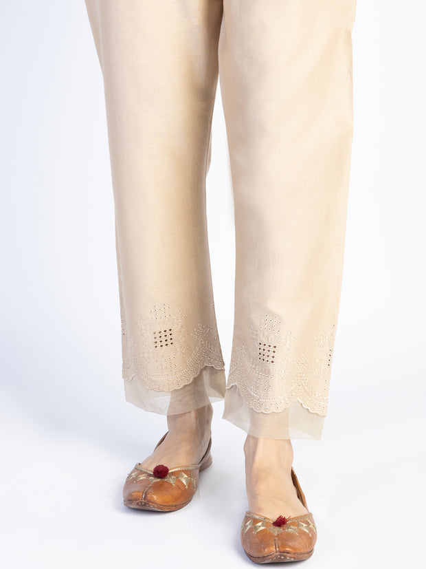 Off White Dyed Cambric Trousers TR-21-42 | GulAhmed