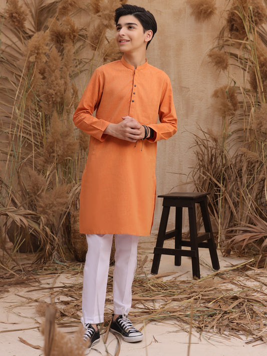 Orange Blended Boy Kurta - ALT-K-017