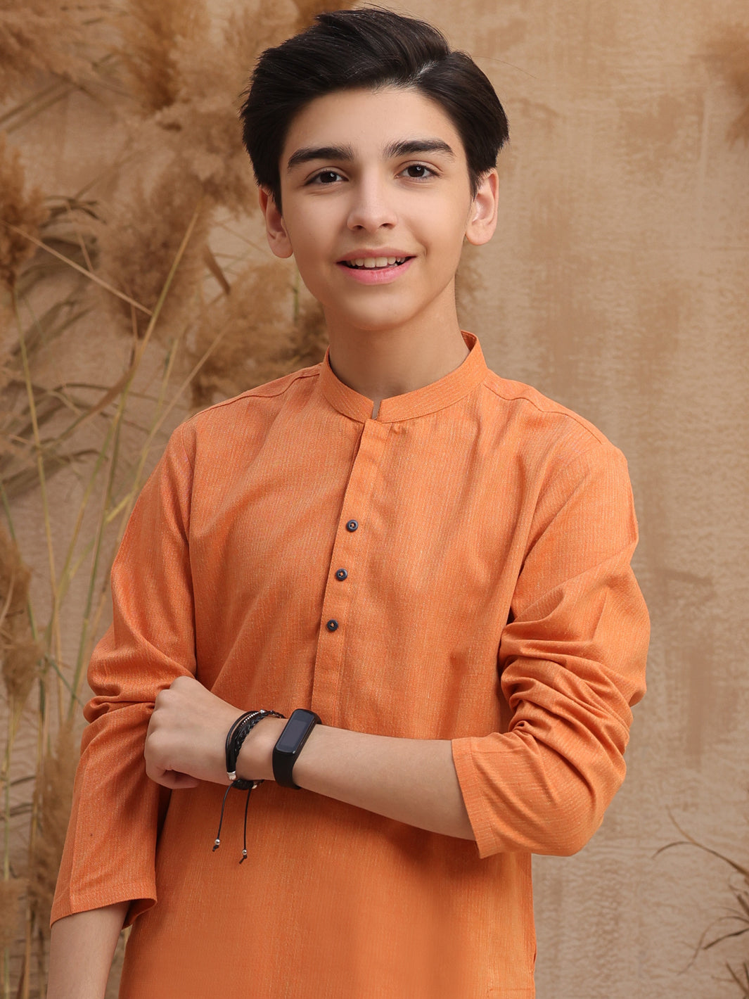 Orange Blended Boy Kurta - ALT-K-017