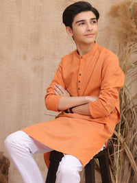 Orange Blended Boy Kurta - ALT-K-017