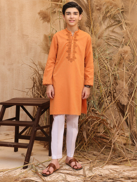 Orange Blended Boy Kurta - ALT-K-018