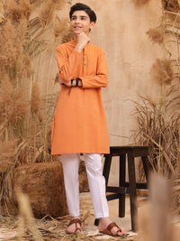 Orange Blended Boy Kurta - ALT-K-019