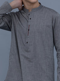 Grey Cotton Kurta - ALT-K-026