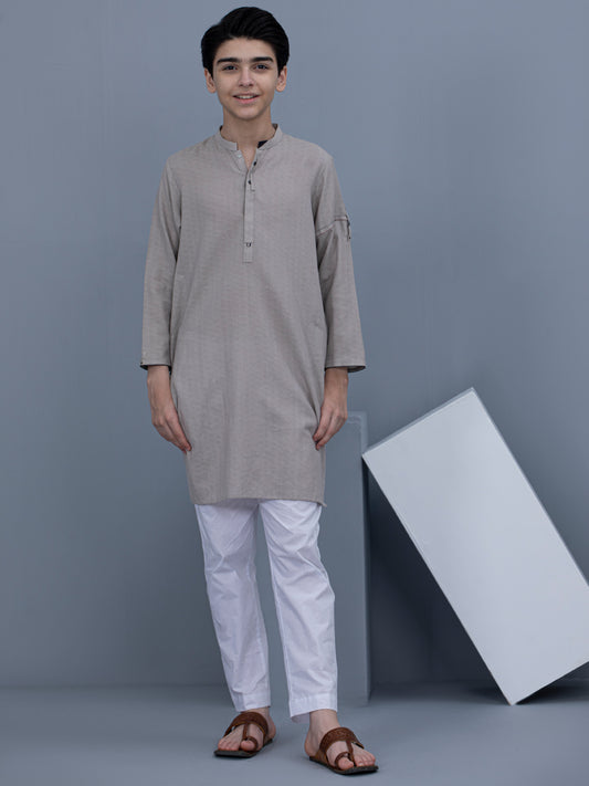Light Grey Cotton Kurta - ALT-K-027