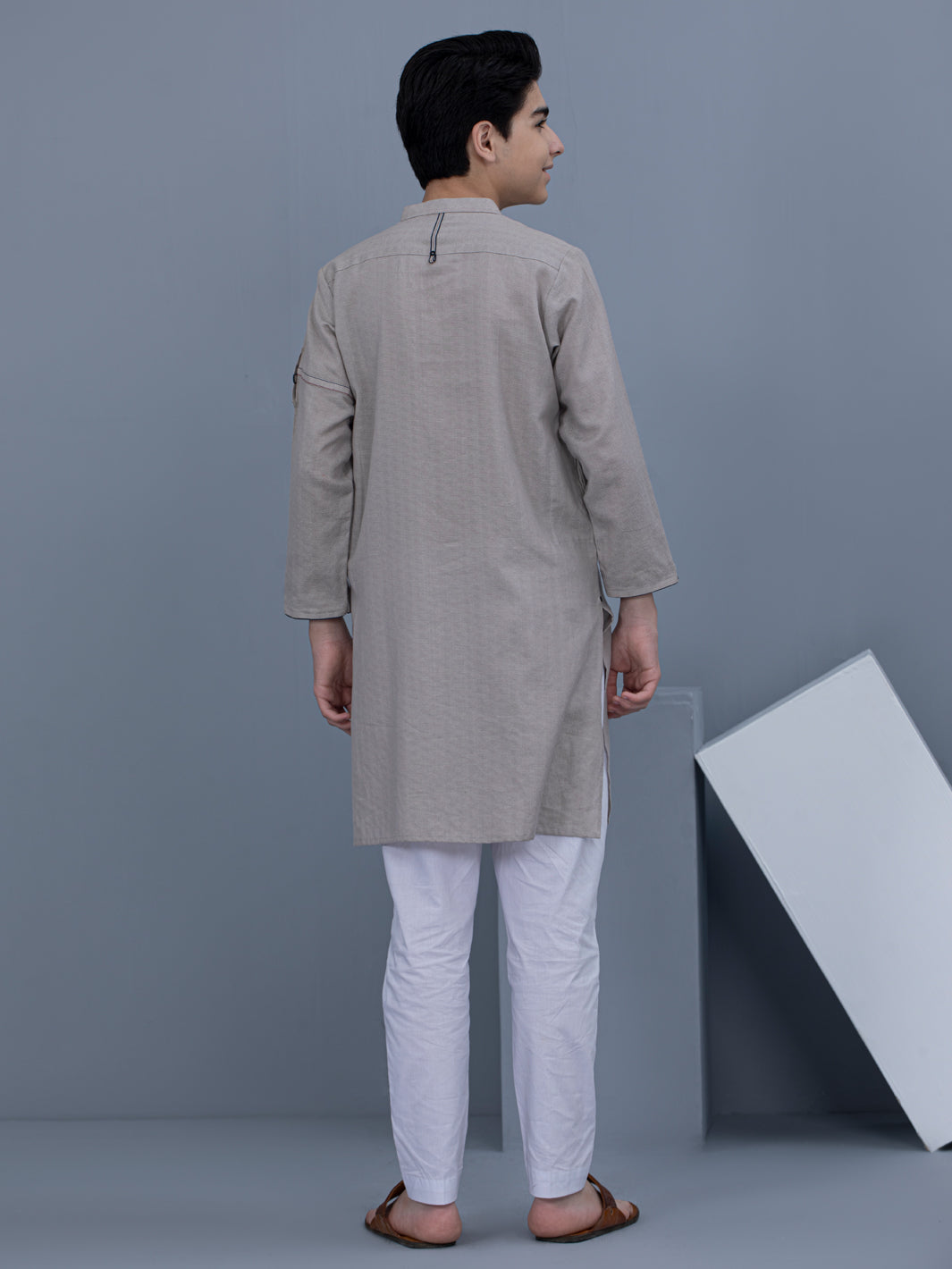 Light Grey Cotton Kurta - ALT-K-027