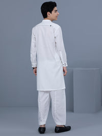 Off White Blended Boy Kameez Shalwar - ALT-KS-032