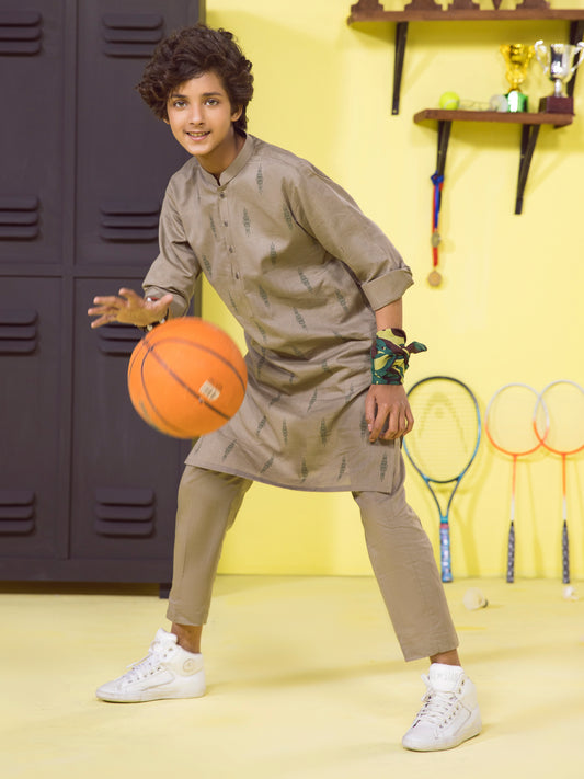 Light Olive Boy Kurta Trouser - ALT-KT-005