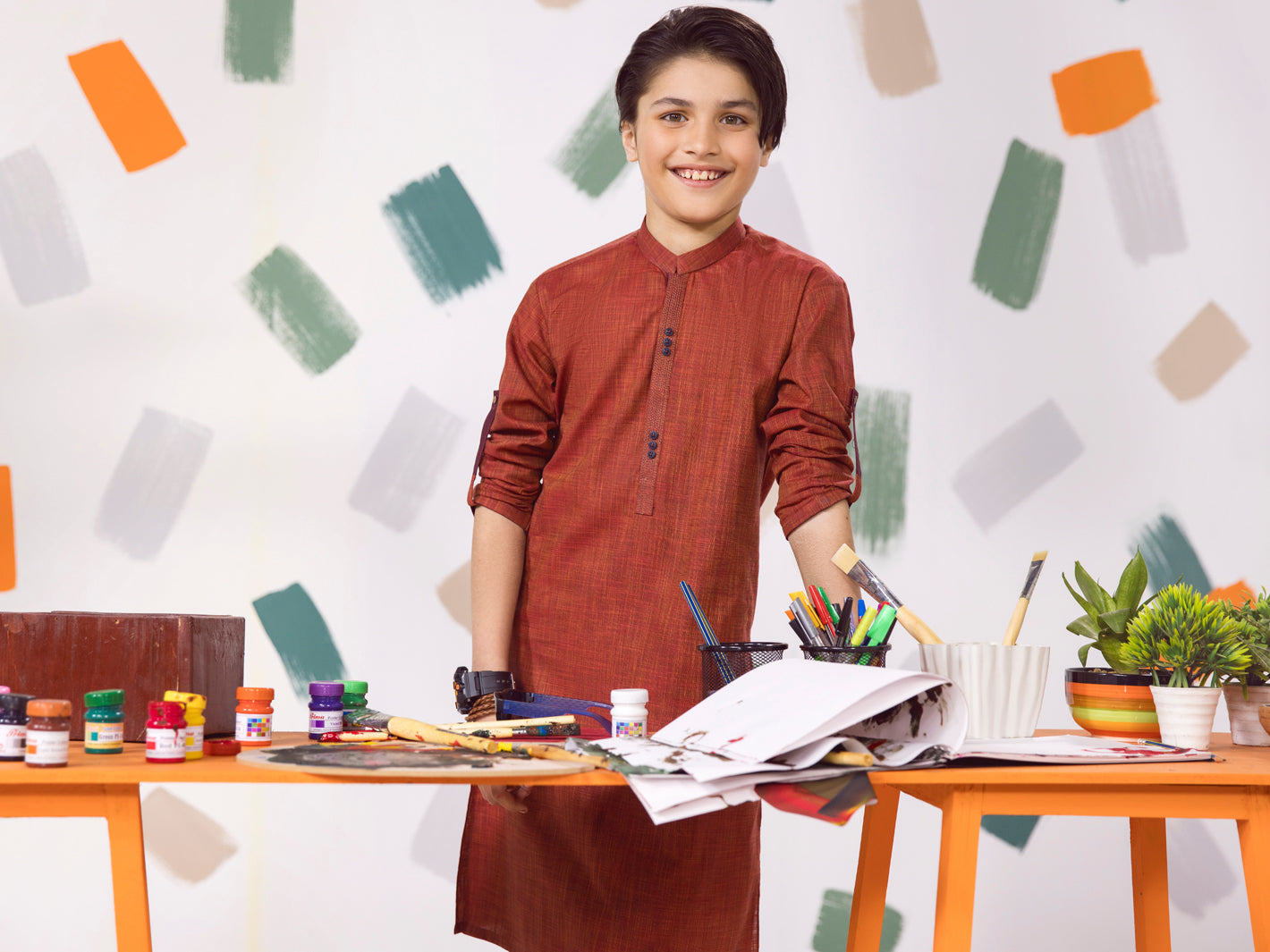 Red Boy Kurta Trouser - ALT-KT-007