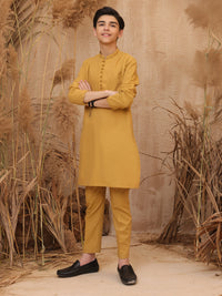 Yellow Blended Kurta Trouser - ALT-KT-028