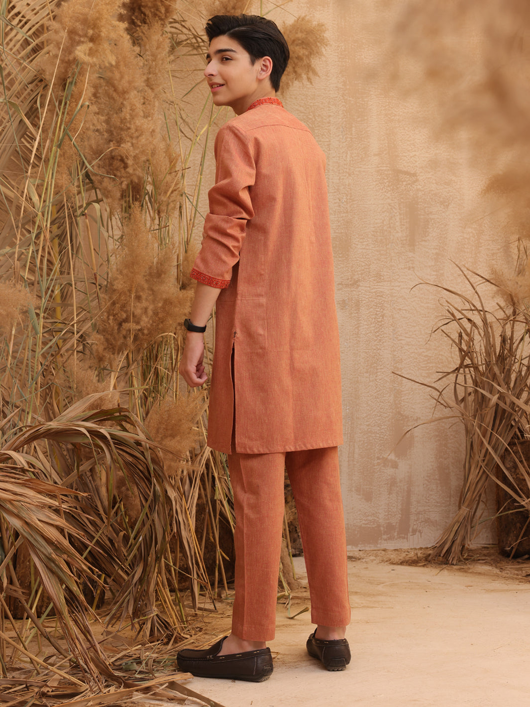 Orange Blended Kurta Trouser - ALT-KT-033