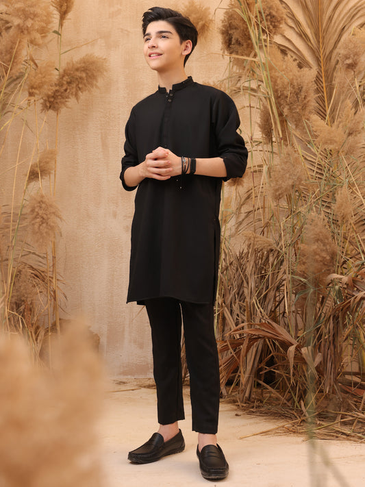 Black Blended Kurta Trouser - ALT-KT-035