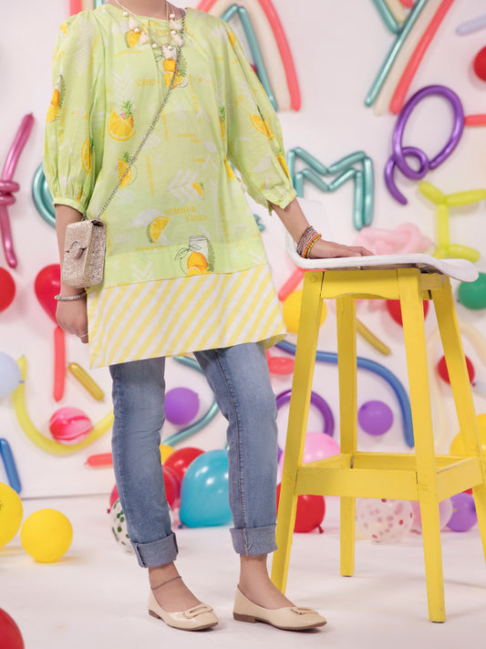 Lime Green Lawn Kurti - ALT-LK-1014