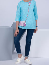 Ice Blue Lawn Kurti - ALT-LK-1040